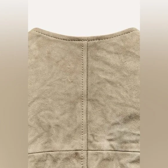 NWT ZARA 100% GENUINE SUEDE JACKET ZW COLLECTION Size S - Picture 13 of 16